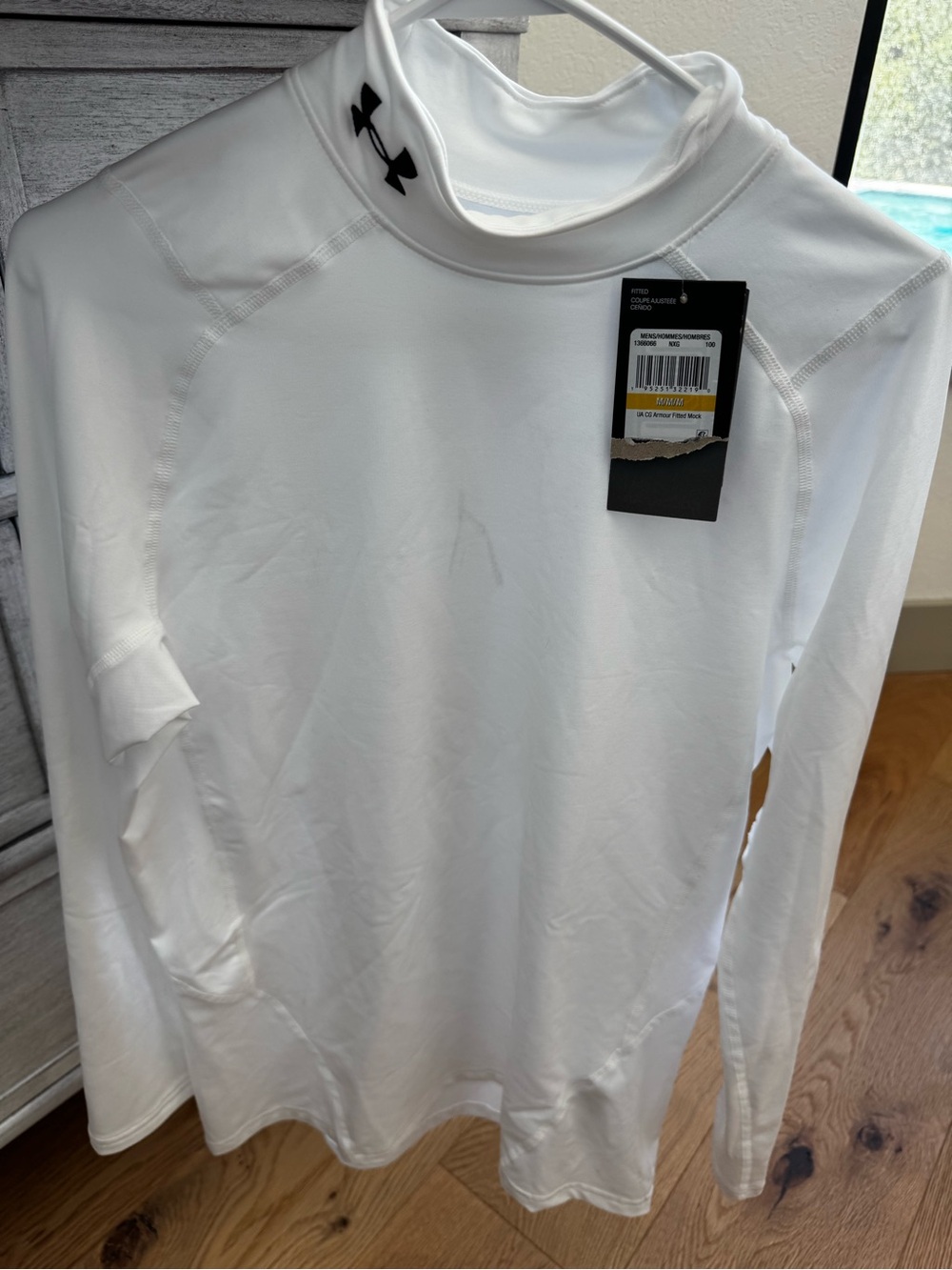 Under Armour White HeatGear Mock Neck Long Sleeve